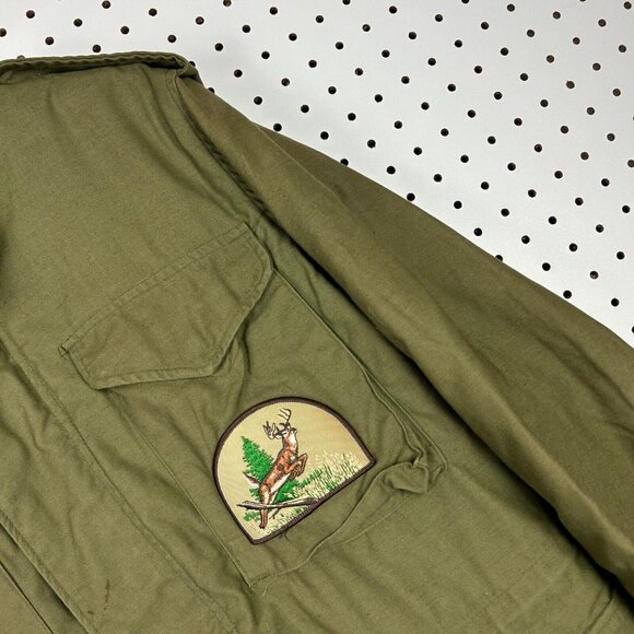 Vtg OG-107 Military Coat Cold Weather Field Size Small Regular Army Green Hunt - Picture 3 of 9